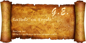Galbács Ernő névjegykártya