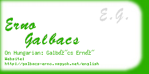 erno galbacs business card
